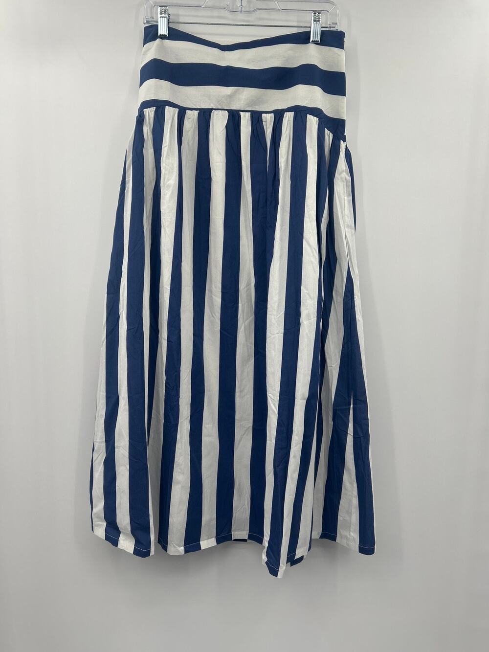 TCEC Women’s Blue White Striped Skirt Size Large Nautical Coastal Preppy Resort
